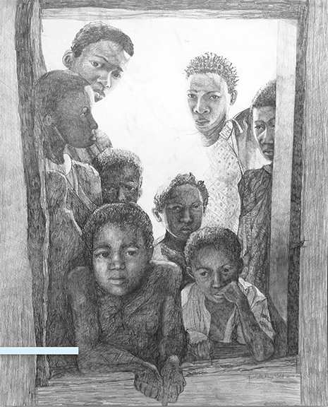 Black Kids in Window